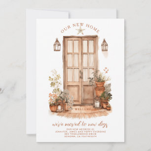 We've Moved Watercolor Earthy Doorway Entrance Announcement