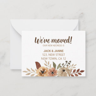 We've Moved Watercolor Flora Announcement Card