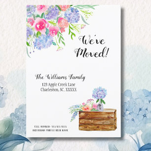 We've Moved Watercolor Floral Announcement 