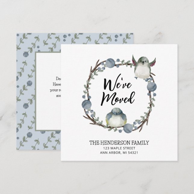 We've Moved Watercolor Floral Moving Announcement (Front/Back)