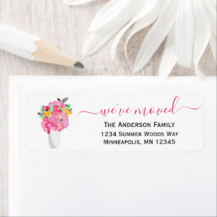 We've Moved   Watercolor Floral Return Address