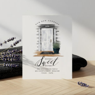 We've Moved Watercolor Hamptons White Front Door Announcement