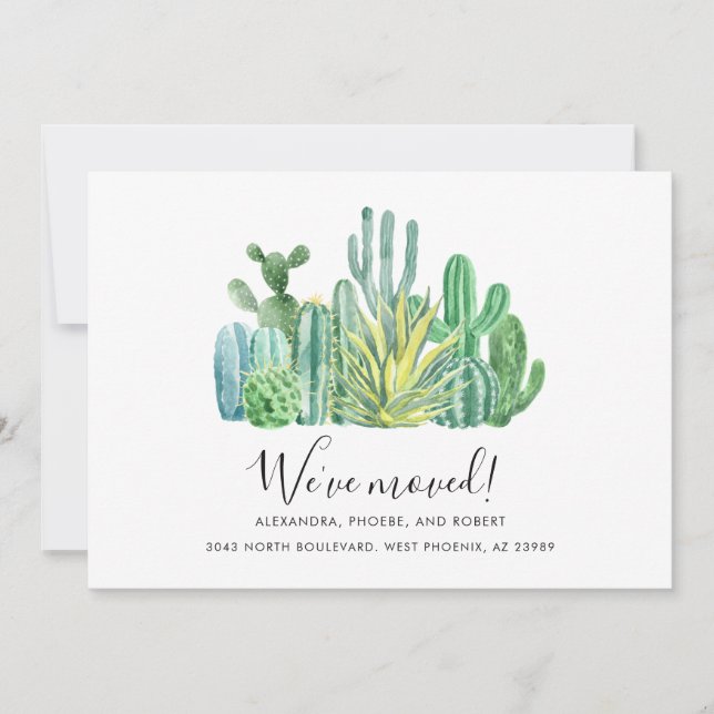 We've Moved Watercolor Minimalist Moving Announcement (Front)