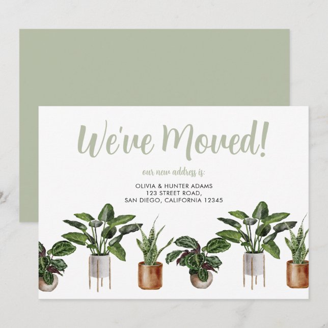 We've Moved Watercolor Moving Announcement (Front/Back)