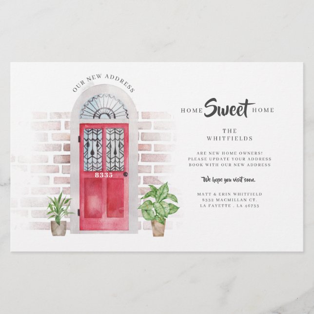 We've Moved Watercolor Moving Announcement Stationery (Front)
