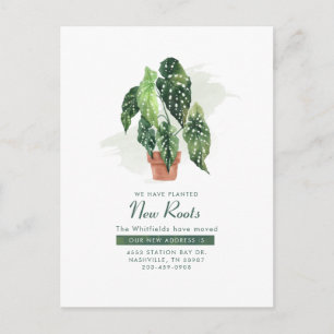 We've Moved Watercolor Plant Moving Announcement Postcard