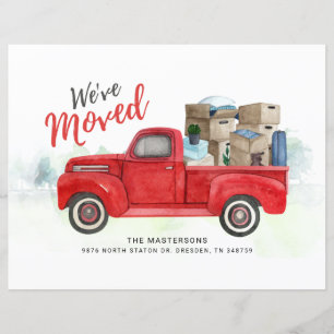 We've Moved Watercolor Truck Moving Announcement