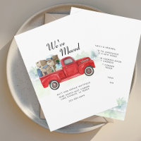 We've Moved Watercolor Truck Moving Announcement