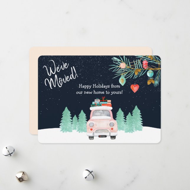 We've Moved We're Moving Christmas New Address Holiday Card (Front/Back In Situ)