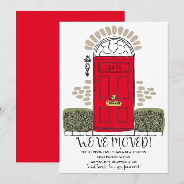 We've Moved - Whimsical Door - New Address  Announ Announcement (Front/Back)