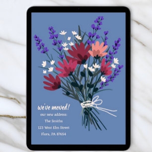 We've Moved Wildflower Bouquet New Home Address    Invitation