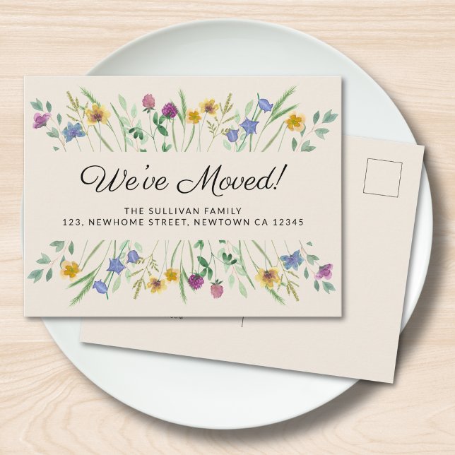 We've Moved Wildflower Moving Announcement Postcard (Creator Uploaded)