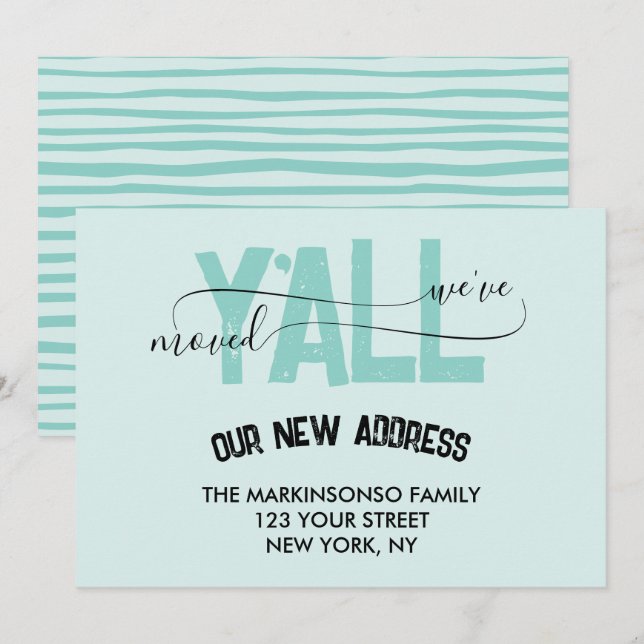 Weve Moved Y'all Moving Announcement (Front/Back)
