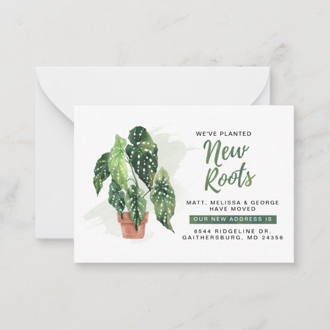 We've Planted New Roots Moving Announcement (Front)