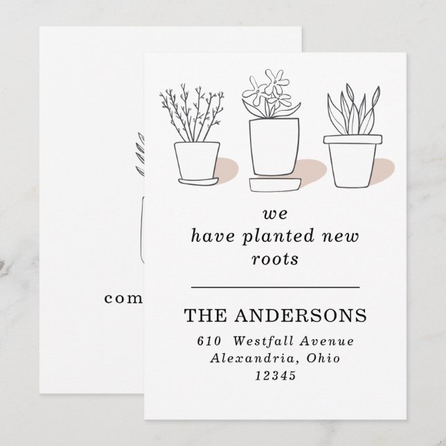 We've Planted New Roots Plants Moving Announcement (Front/Back)
