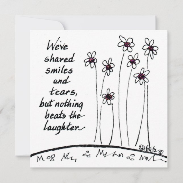 We've shared smiles B&W drawing saying Note Card (Front)