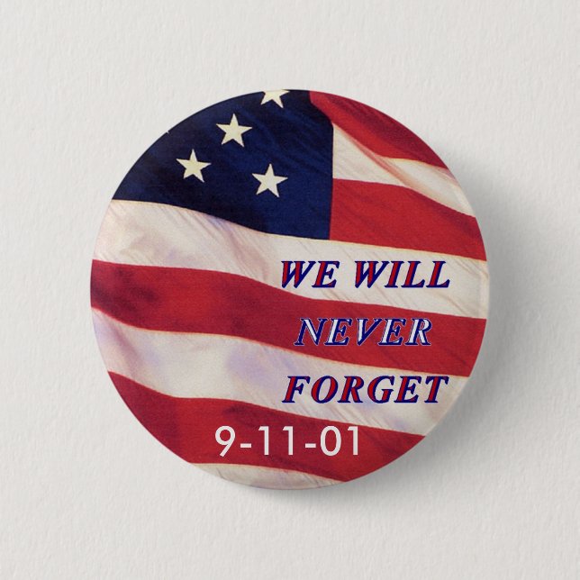 WEWILL NEVER FORGET PC1008 PDF PRINT130004 2 INCH ROUND BUTTON (Front)