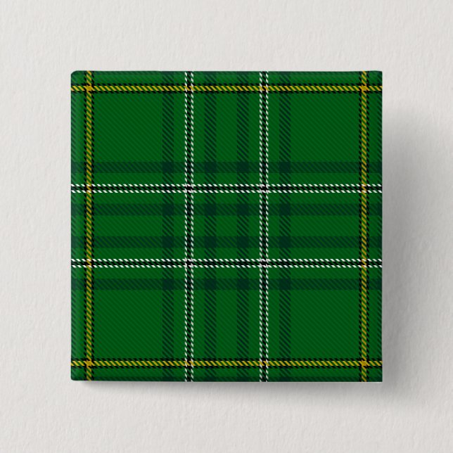 Wexford County Irish Tartan 2 Inch Square Button (Front)