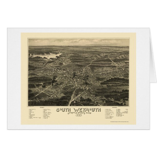 Weymouth du sud, carte panoramique de mA - 1885 (Devant horizontal)