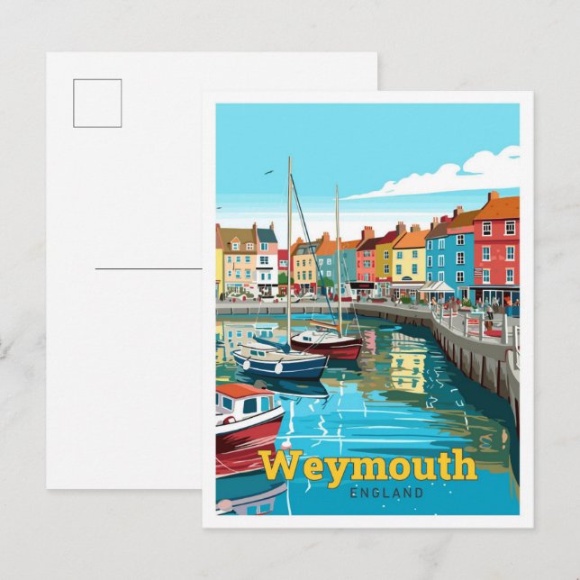 Weymouth England Travel Art Vintage Illustration Postcard (Front/Back)