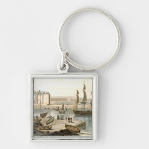 Weymouth Harbour, from 'A Voyage Around Great Brit Keychain