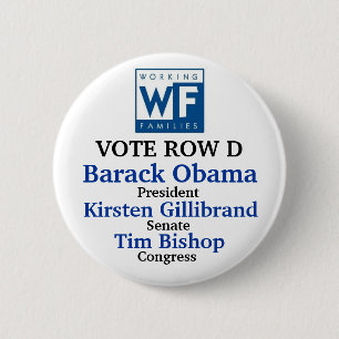 WFP for Obama Gillibrand and Bishop 2 Inch Round Button