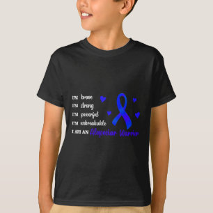 wGj0 Ribbon Blue I Am A Alopecia Warrior Alopecia  T-Shirt