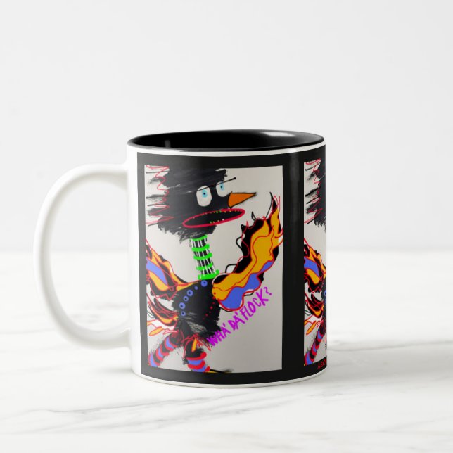 WHA' DA' FLOCK 11 oz. two-tone mug (Left)
