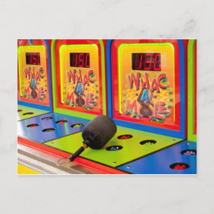 Whac A Mole Arcade Game Postcard