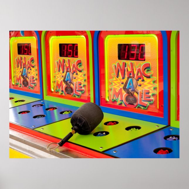 Whac A Mole Arcade Game Poster (Front)