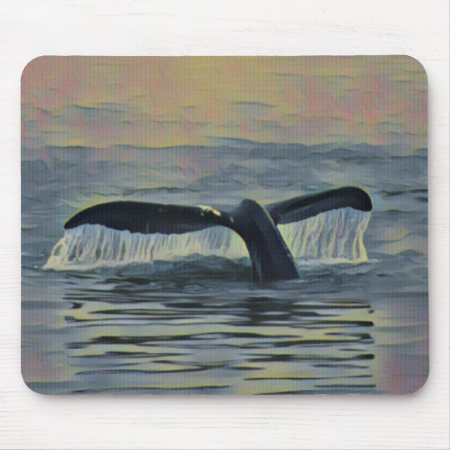 Whail Tail At Sunset Mouse Pad (Front)