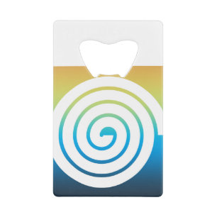 Whaite spiral colour background credit card bottle opener