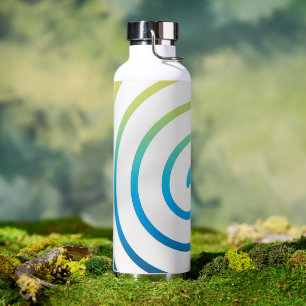 Whaite spiral colour background water bottle