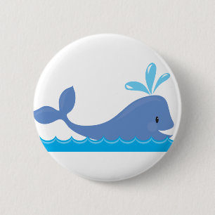 Whale 2 Inch Round Button