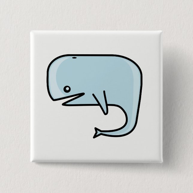 Whale 2 Inch Square Button (Front)