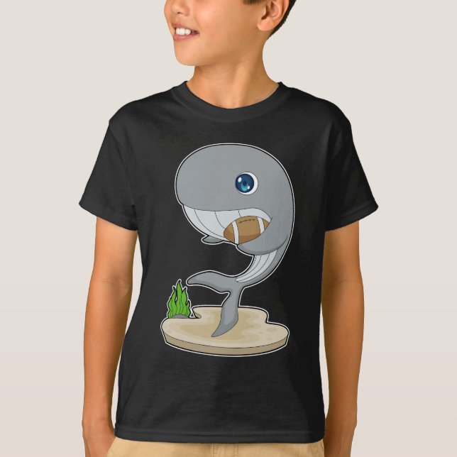 Whale American Football Sports T-Shirt (Front)