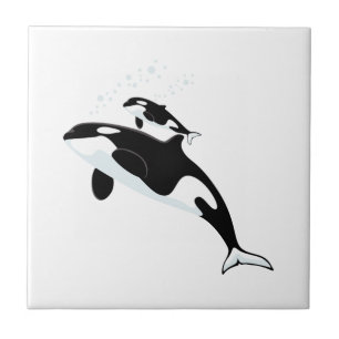 Whale and Baby Tile