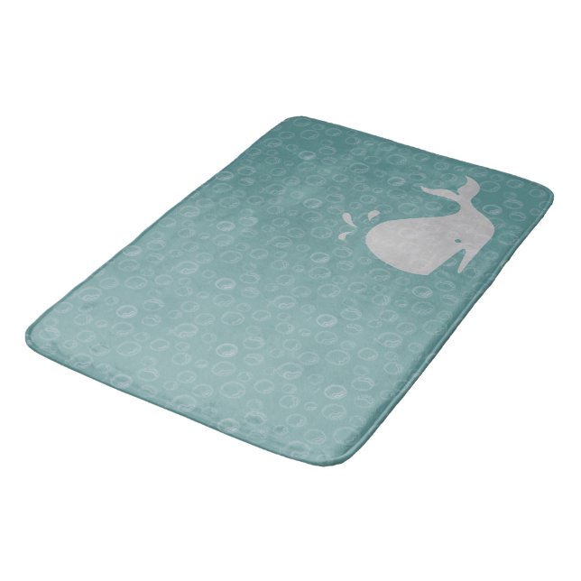 Whale and Bubbles Bath Mat (Angled)