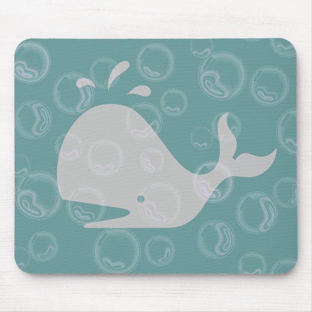 Whale and Bubbles Mouse Pad (Front)