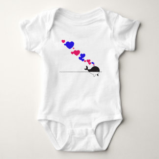 Whale and Hearts Baby Bodysuit