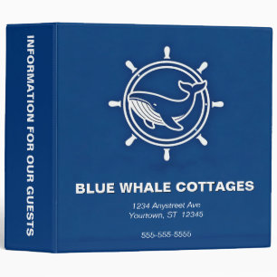 Whale and Helm Vacation Rental Information Binder