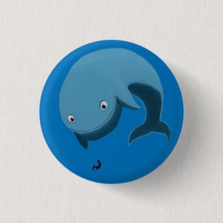 Whale and Otter 1 Inch Round Button