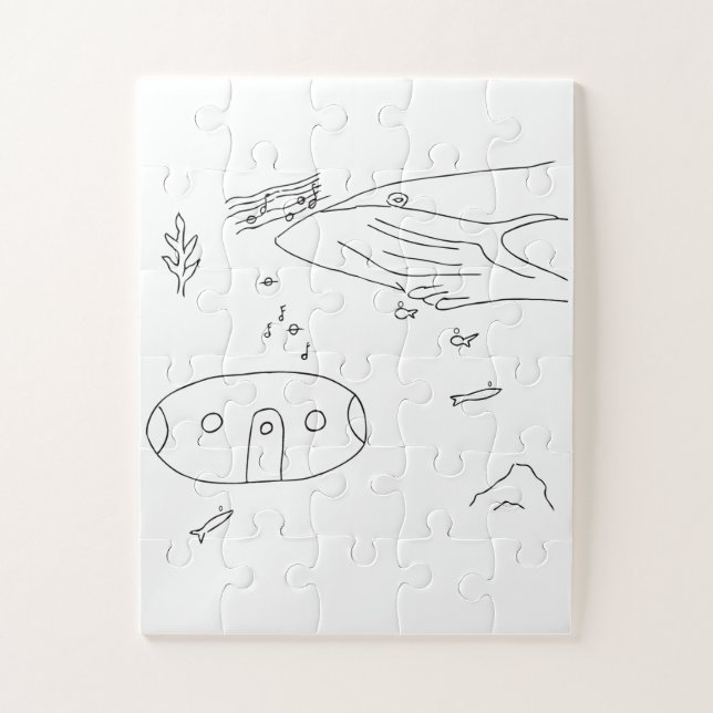 Whale and Red Runner Singing Jigsaw Puzzle (Vertical)