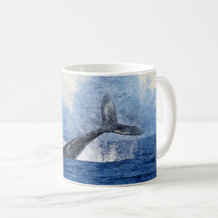 Whale art coffee mug