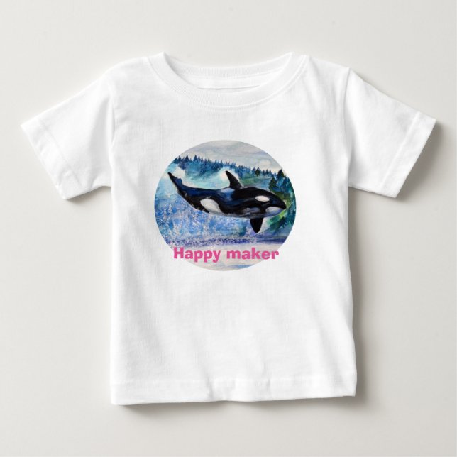 Whale Art Toddler Ruffle Tee (Front)