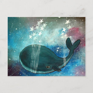 Whale Art Whimsical Postcard Cute Artwork