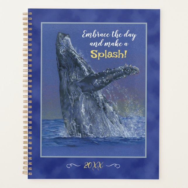 Whale Art with Fun Saying Weekly/Daily Planner (Front)