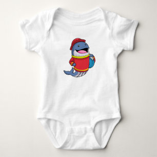 Whale as Firefighter with Hose Baby Bodysuit