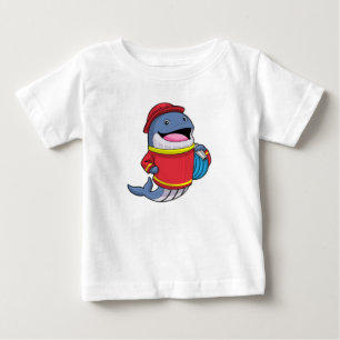 Whale as Firefighter with Hose Baby T-Shirt