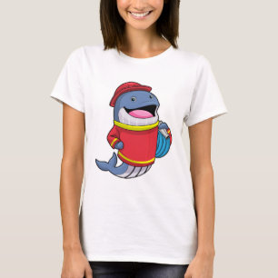 Whale as Firefighter with Hose T-Shirt
